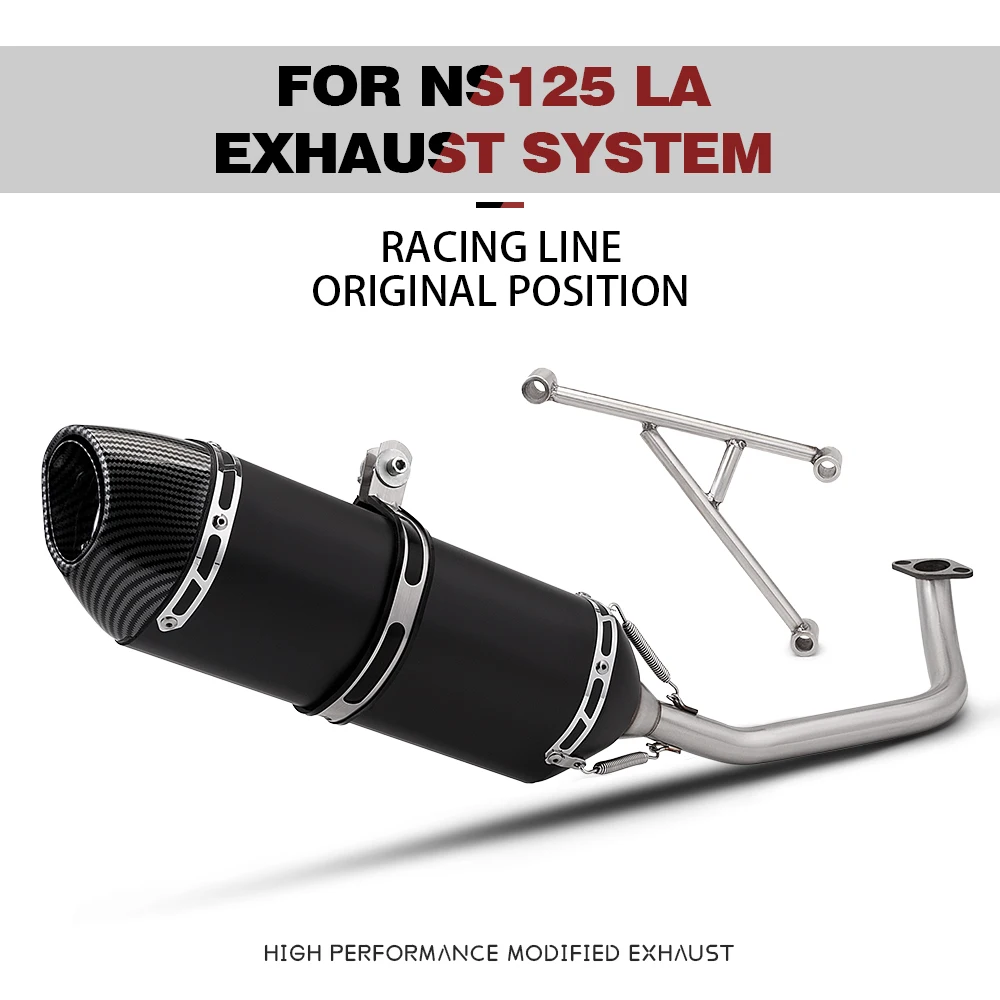 FOR NS125LA with This Full Exhaust System Front Link Pipe and Slip-on 51MM Muffler Included