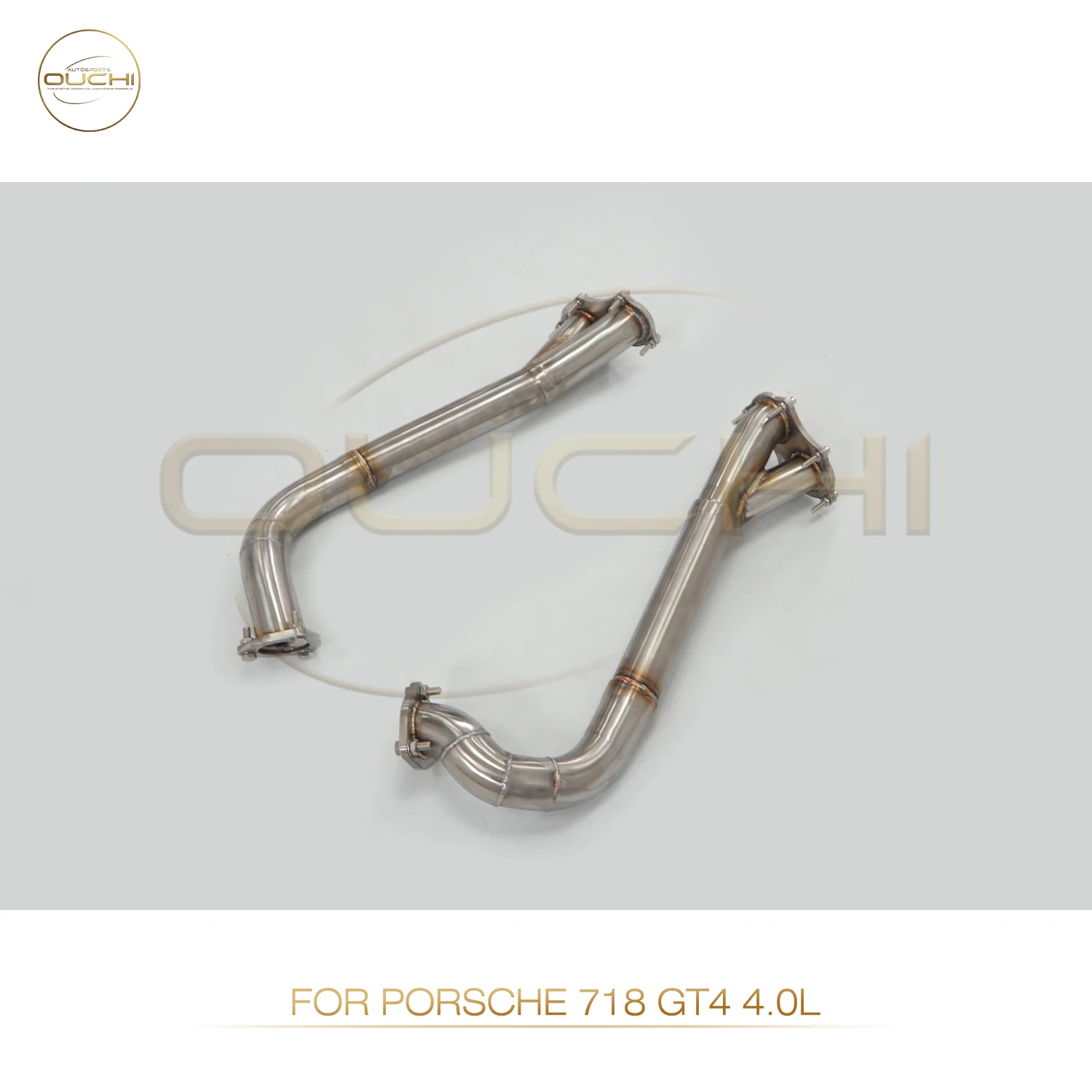 

OUCHI Exhaust System High Flow Performance Downpipe for Porsche 718 GT4 GTS 4.0L Without Heat Shield Racing Pipe