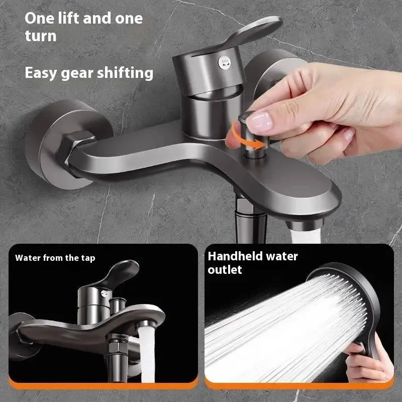 

Copper Shower Faucet, Cold And Hot Water Mixing Valve, Bathroom Nozzle, Showerhead Valve Set, Triple Bathtub Switch