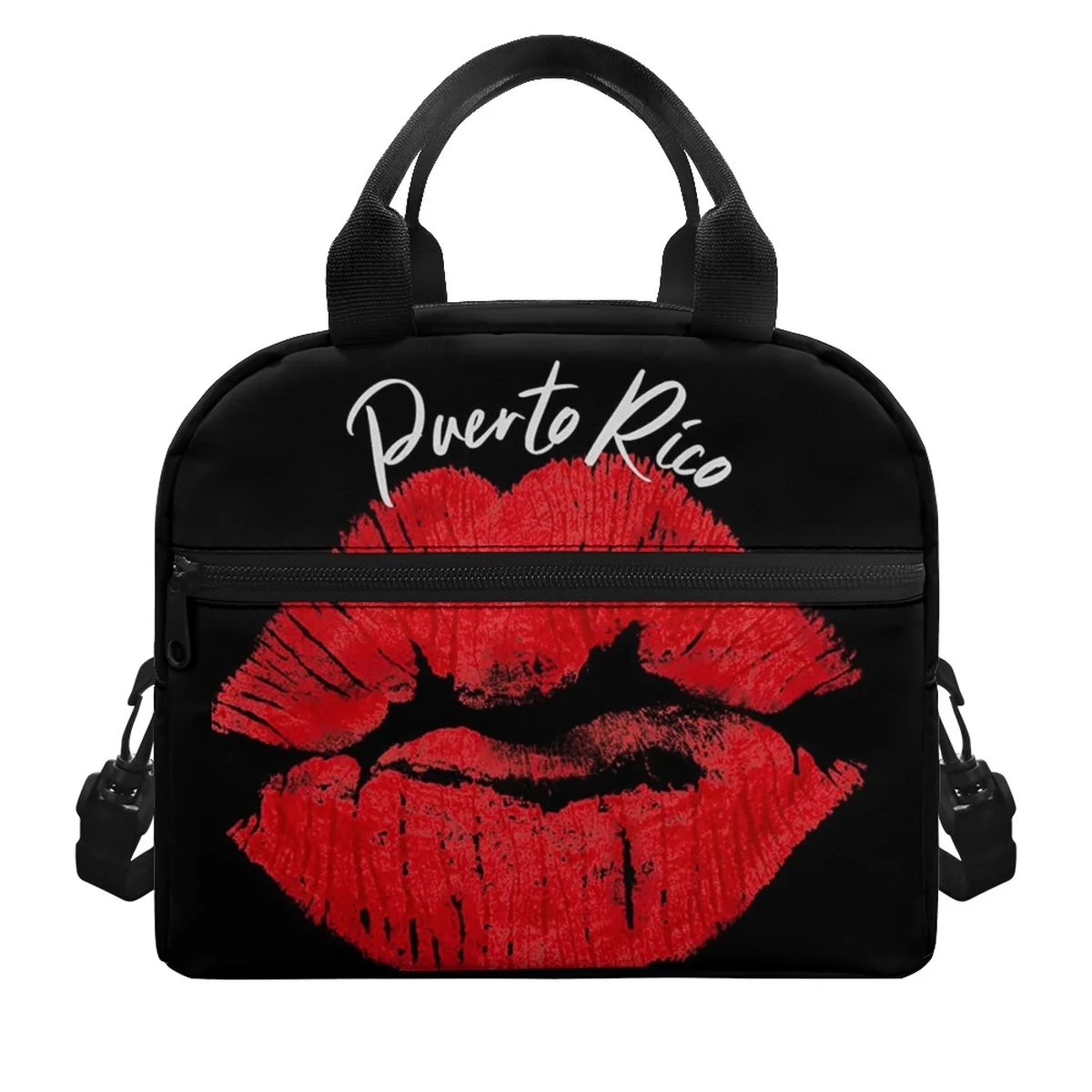 FORUDESIGNS Puerto Rico Lip Printing Insulated Bag Lunch Box New Multi Pocket Ladies Portable Fridge Thermal Bag Marmita