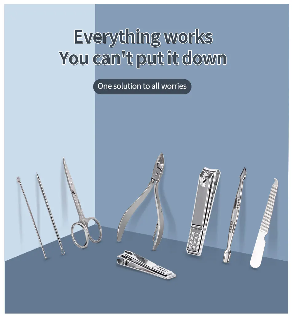 26 pçs conjunto de manicure profissional cortador de unhas kit pedicure ferramentas cuidados com as unhas para viagens aliciamento mulheres e homens cuidados aliciamento ferramentas