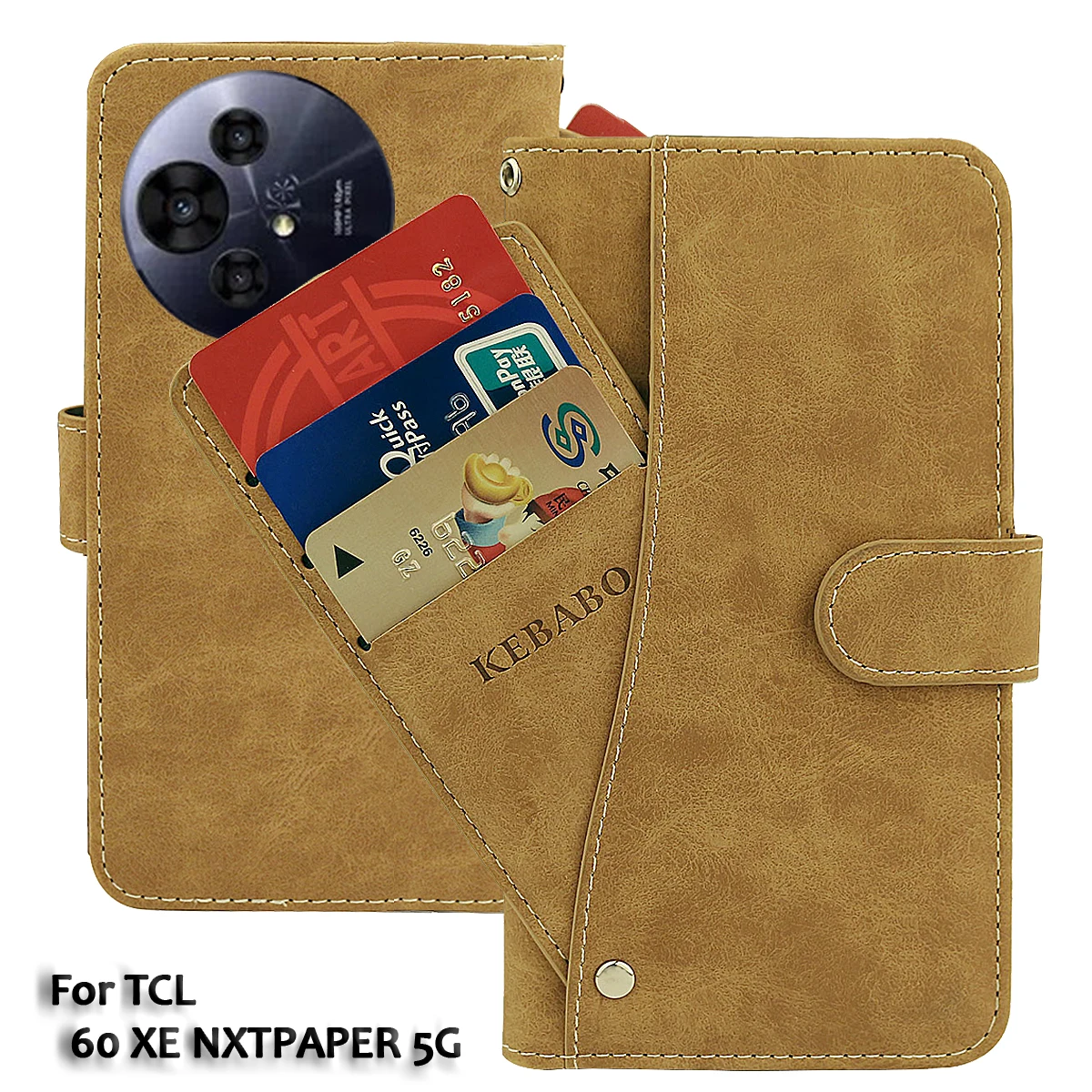 

Vintage Leather Wallet TCL 60 XE NXTPAPER 5G Case 6.8” Flip Luxury Slip-resistant Cover Phone Protective Cases Bags