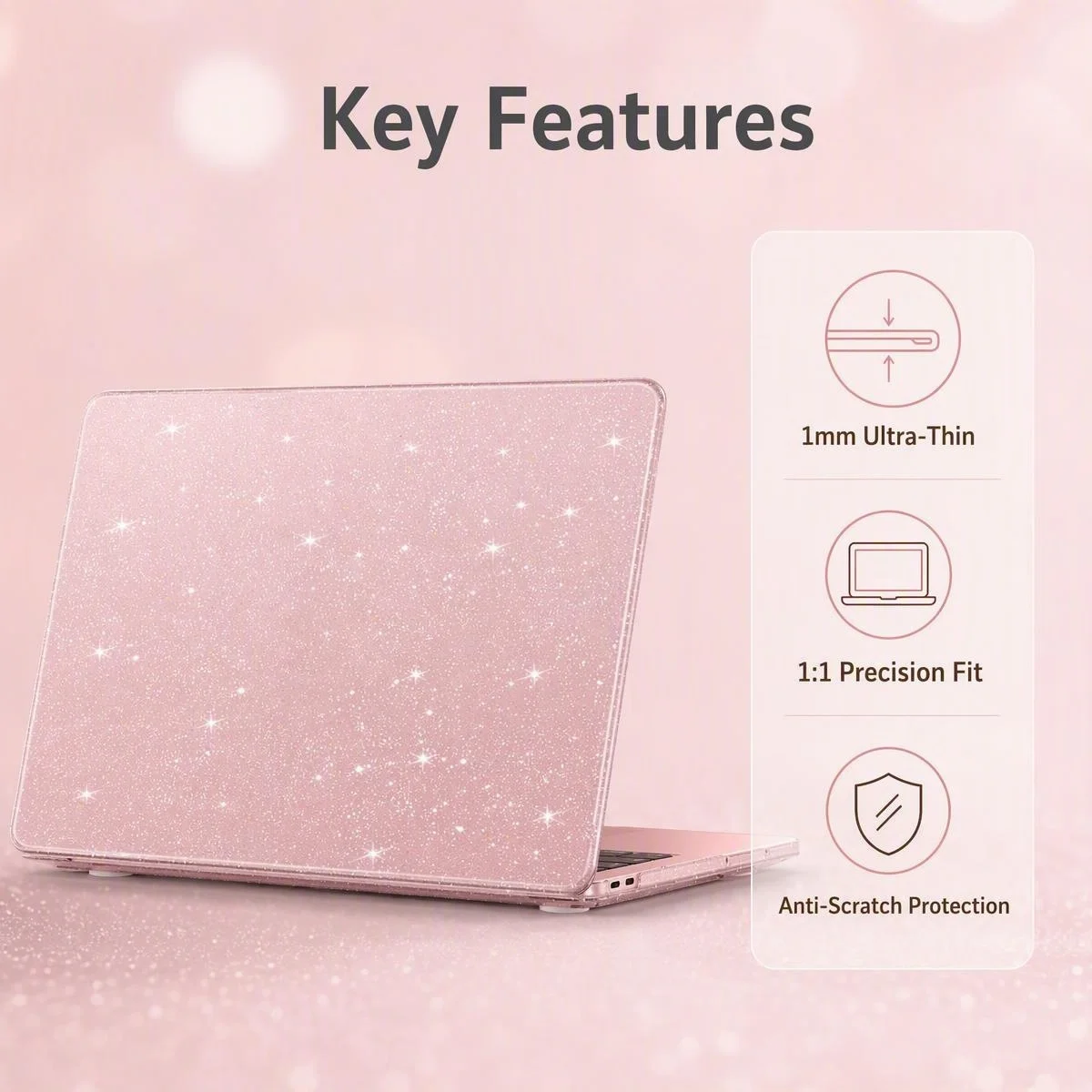 Laptop Case for MacBook Neo 13inch A3404 Case for Pro 14 16 Case for M2 M3 M4 M5 Air13.6 Glitter Case for Pro Air 13 Shiny Case