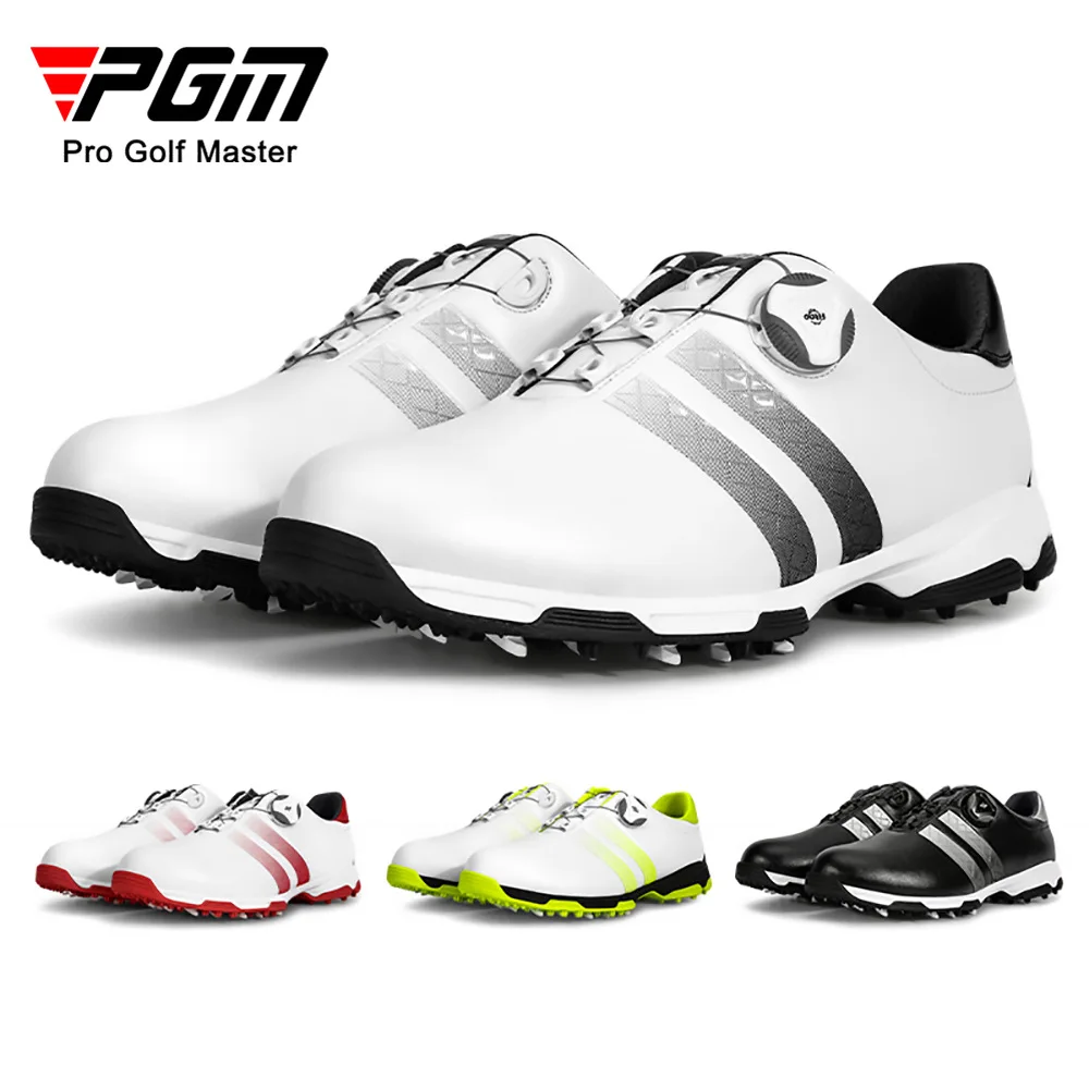 PGM-zapatos de Golf impermeables para hombre, calzado deportivo con cordones tensores antideslizantes, novedad