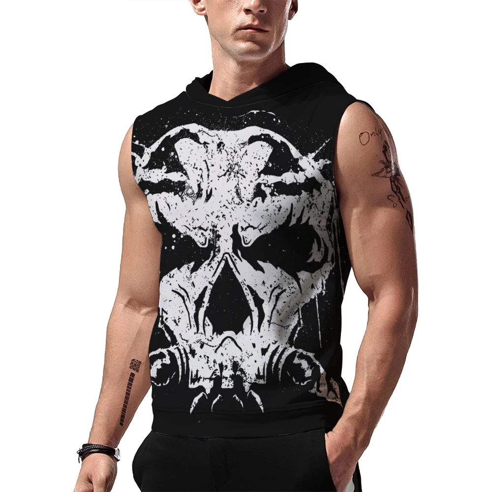 Men's Black Brock Lesnar Beast Hooded Tank Outdoor Sports Quick Drying Breathable Gym Tank Top Daily Casual Sleeveless Hoodie
