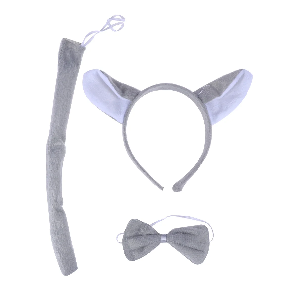 

3Pcs Suit Kids Adult Animals Wolf Ears Headband Bow Ties Tail Set Party Cosplay Costume wolf costume wolf costume kids