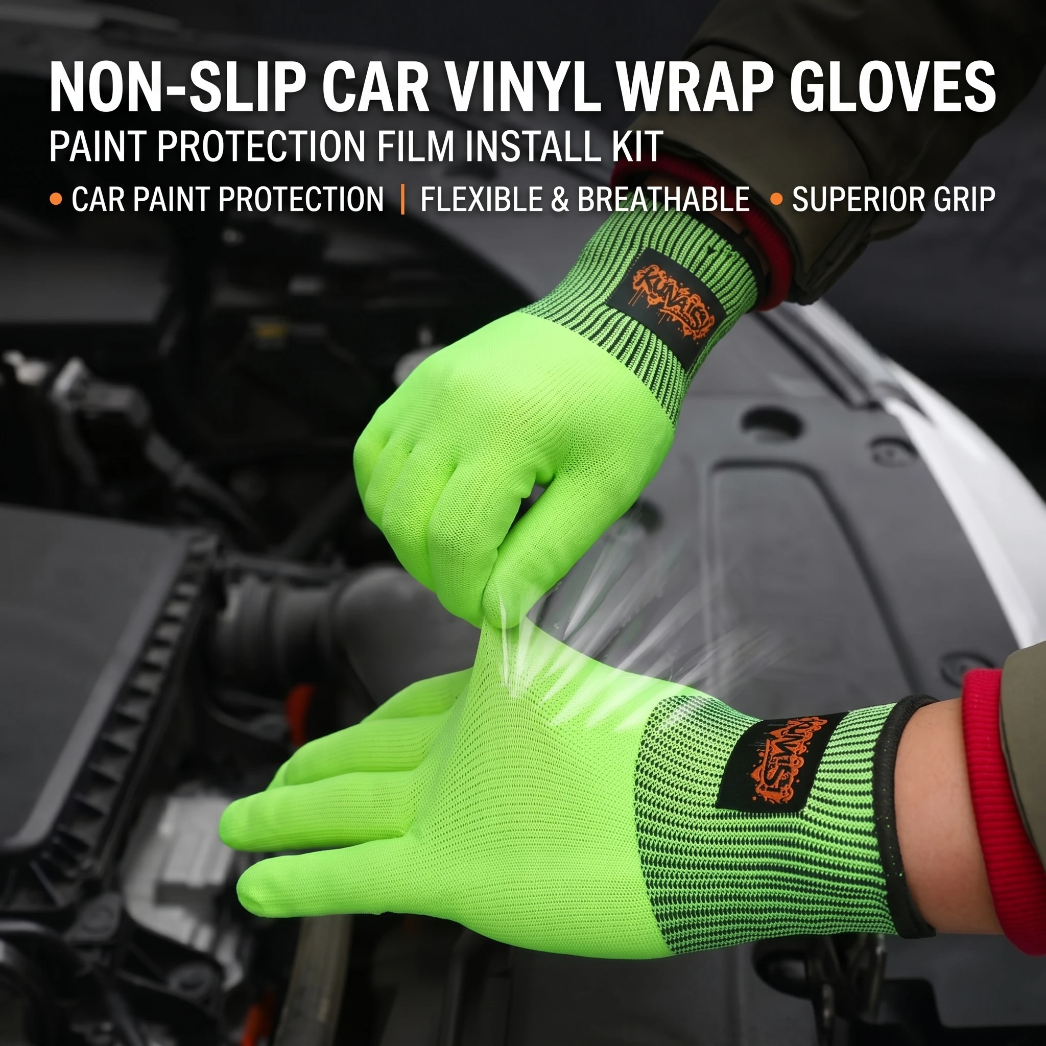 Anti Slip Car Vinyl Wrap Gloves Window Tinting Film Application Tool Oxford Cloth Auto Detailing Paint Protection Installer Kit