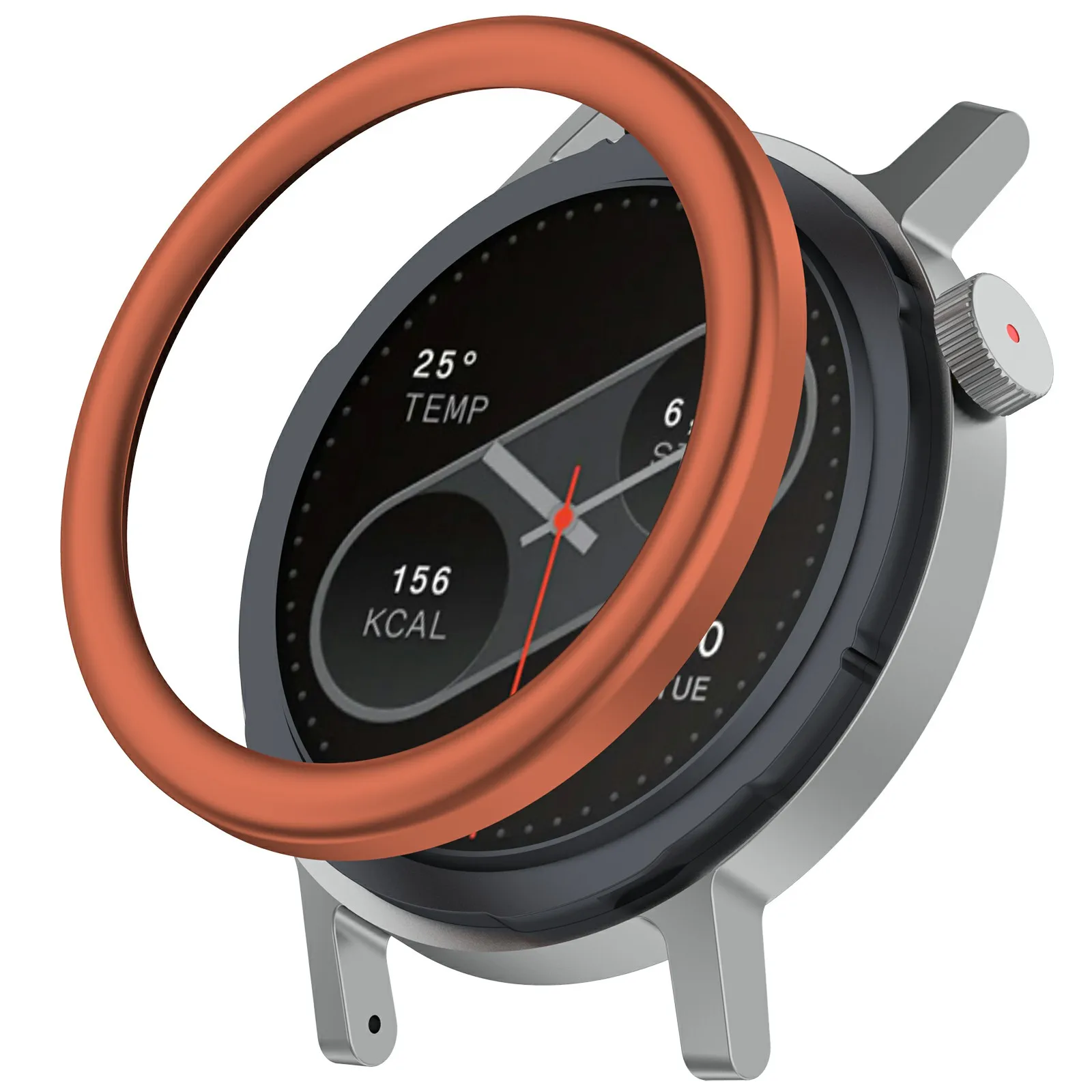 

Для Nothing CMF Watch Pro 2, металлический ободок для часов с защитной пленкой для экрана, кольцо для умных часов с круглой дугой - оранжевый