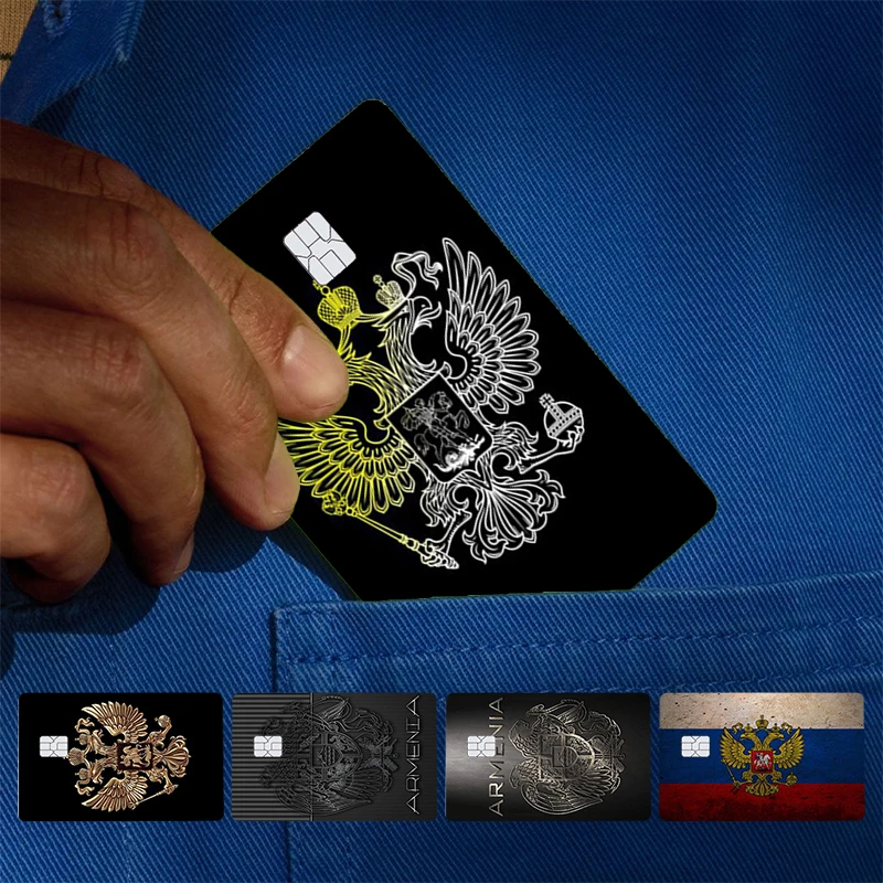 Russia Coat of Arms Cover Skin Sticker For Credit Card Bank Debit Bus Card Front Side