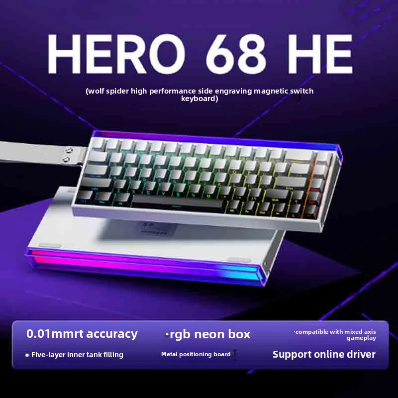 AULA HERO 68HE Tastatur Magnetische Gaming Mechanische Tastatur RGB Rapid Trigger 8K Return RT0.01