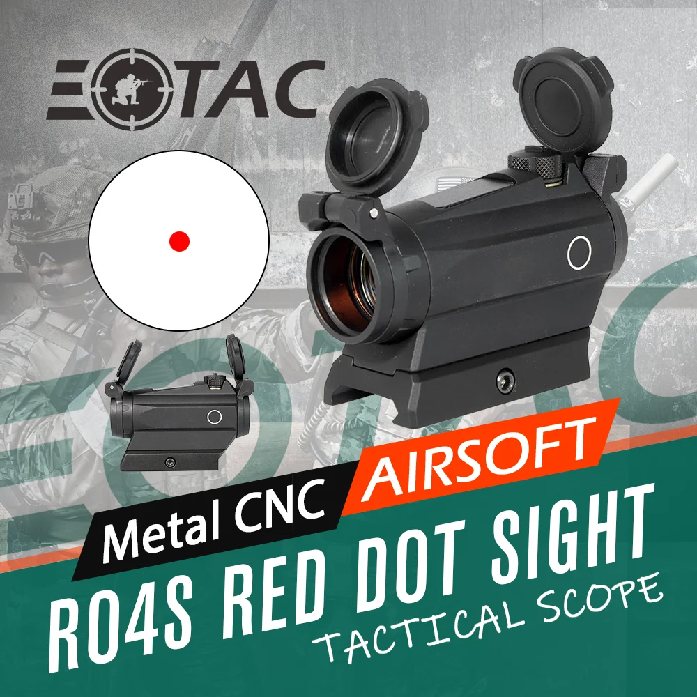 Hunting Airsoft Riflescope Romeo4S 1x24mm Red Dot Sight 2MOA Hunting Airsoft Riflescope with Hight Mount and Lens Caps