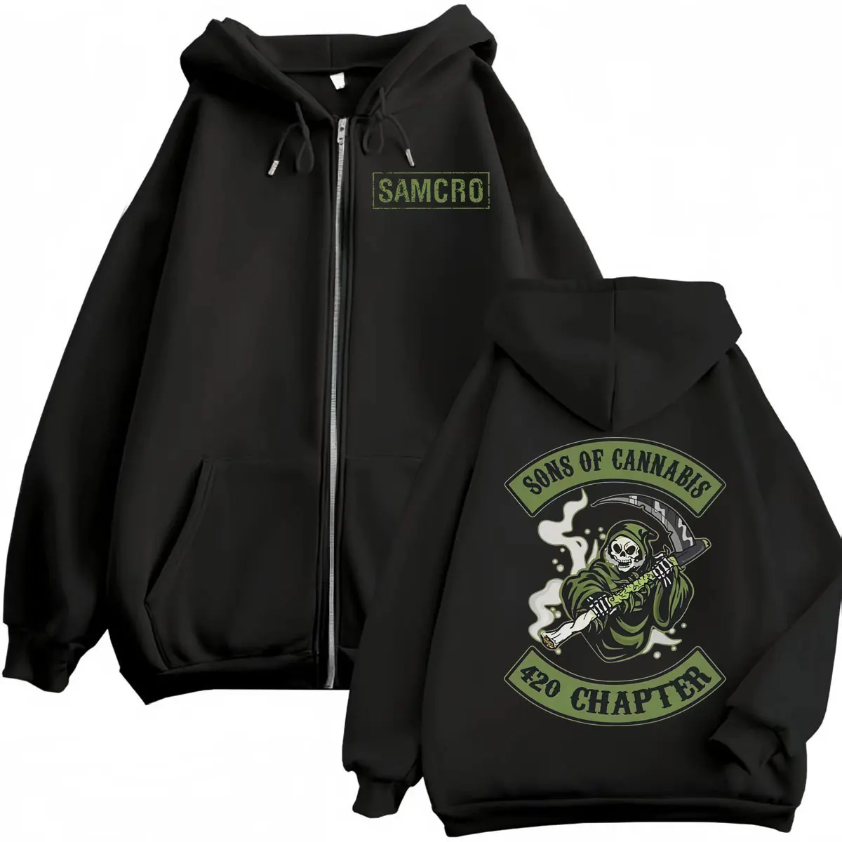 

TV Series Sons of Anarchy Merch Zipper Hoodies Fashion Vintage Zip Up Hooded Sweatshirt Men's Women's Casual Fleece Pullovers