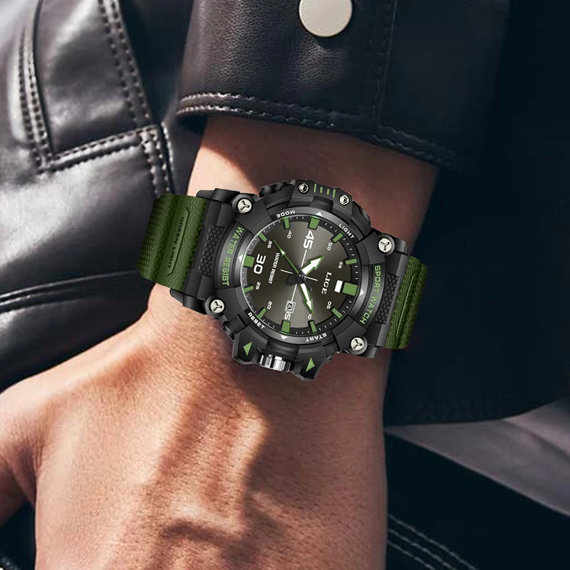 LIGE 2026 쿼츠 손목시계 패션 밀리터리 최고급 명품 시계 남성 스포츠 방수 야광 날짜 표시 남성 시계 레로즈 옴브레