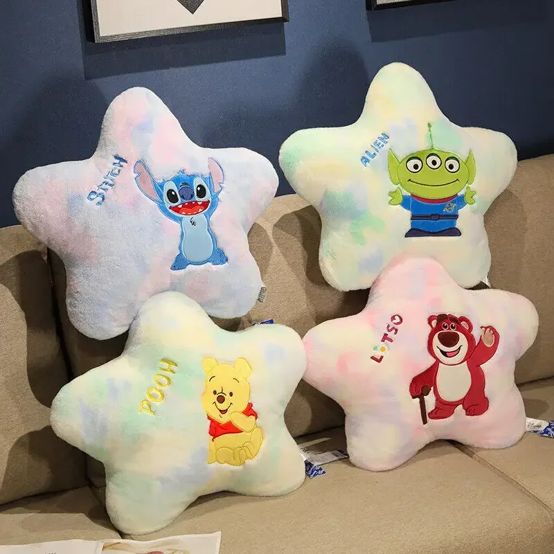 Disney Stitch Winnie Bear Alien Five pointed Star Plush Doll Cartoon Cute Pillow Girl Brithday Christmas Gifts