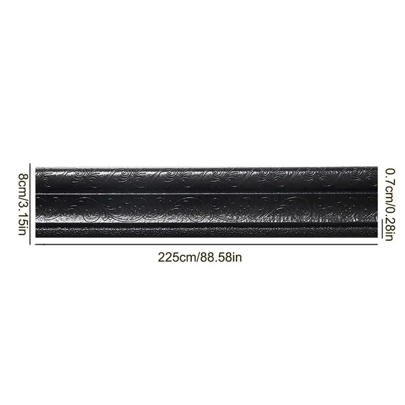 3D Embossed Pattern Sticker Wall Mirror Trim Line Baseboard Wallpaper Border Waterproof Self Adhesive Kitchen Bedroom Home Decor