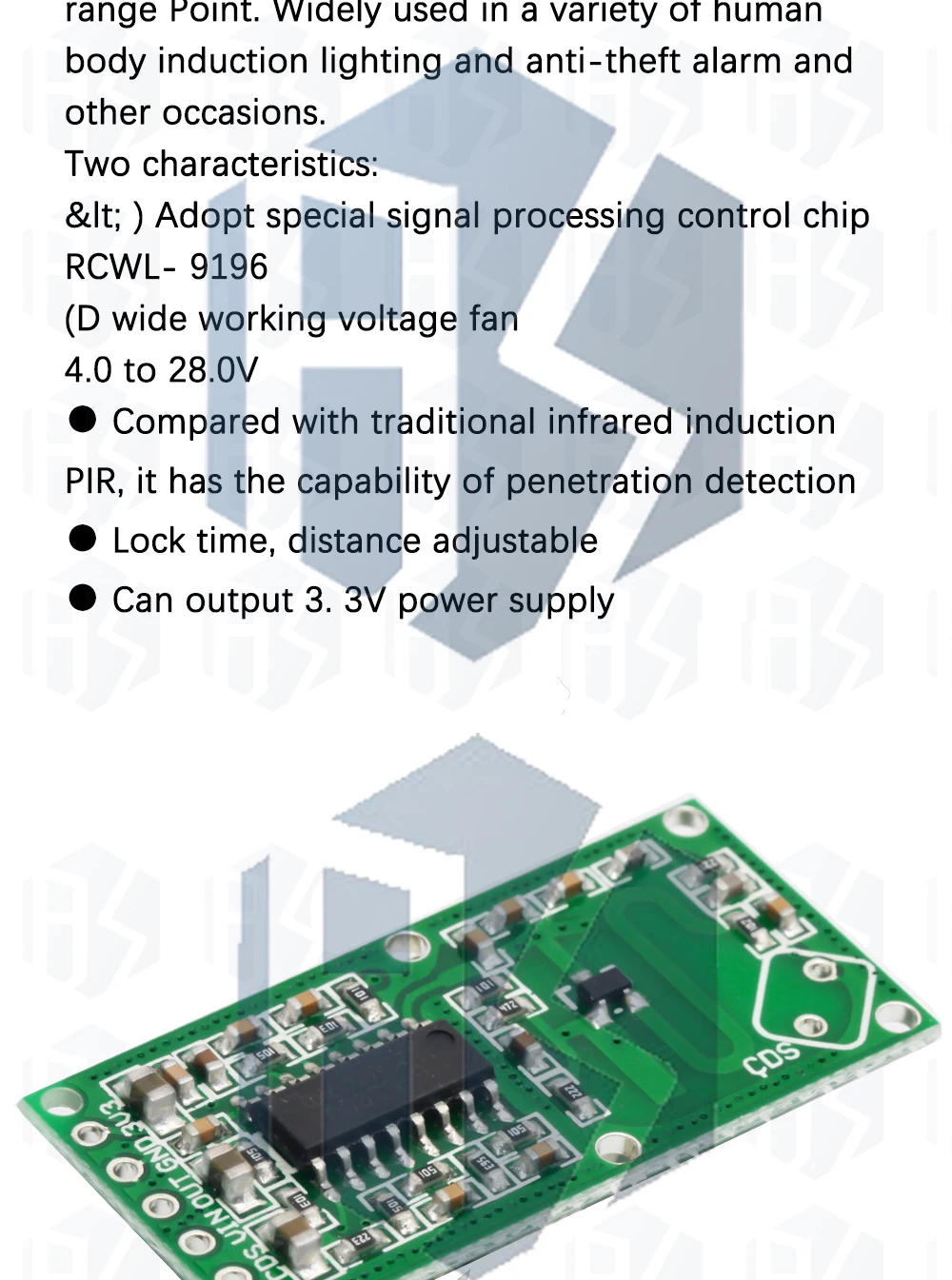 1 ~ 10PCS RCWL-0516 RCWL-0515 mikrowelle radar sensor modul Menschlichen körper induktion schalter modul Intelligente sensor – Detail 7