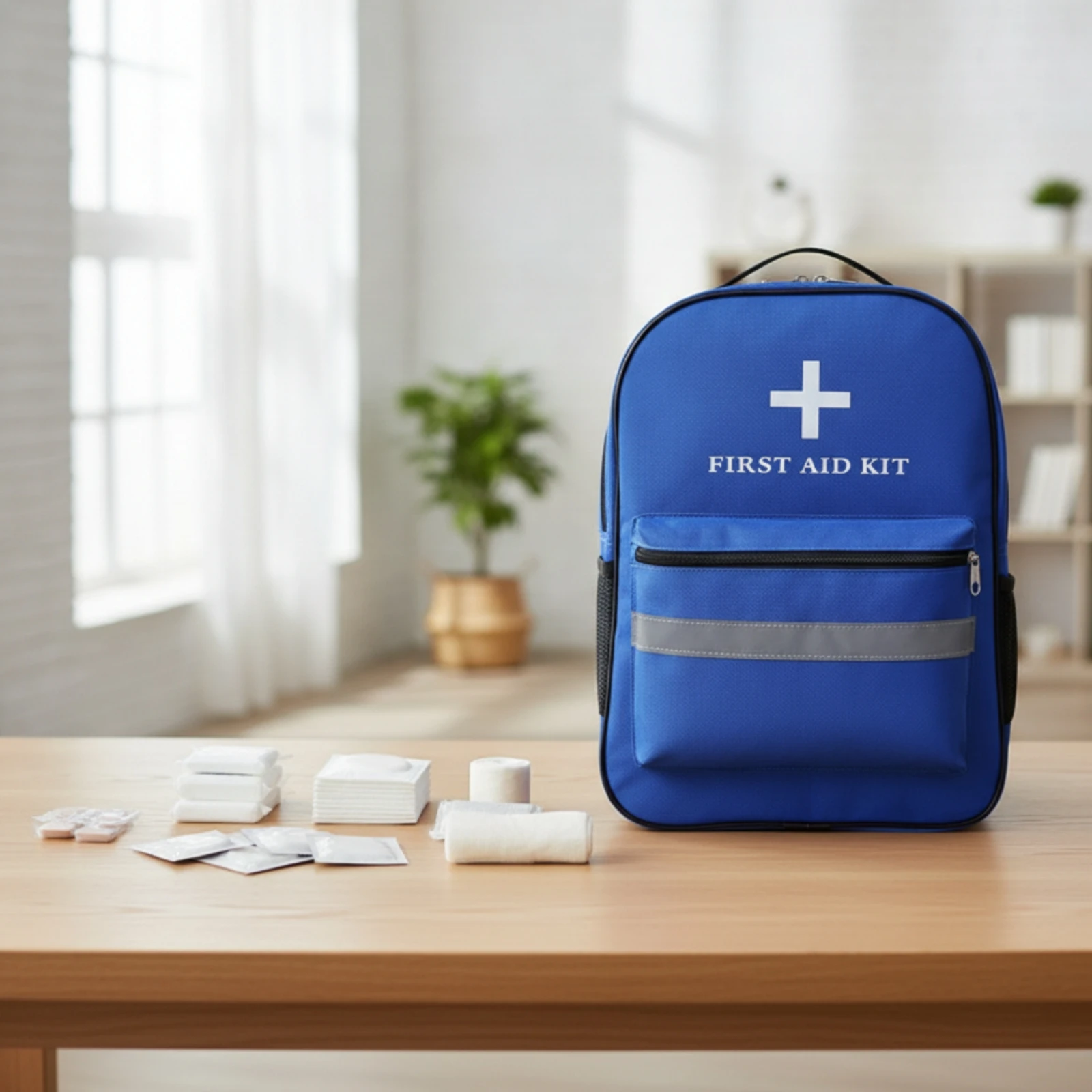 First Aid Backpack Reflective First Aid Kit Bag Emergency Medical Bag Padded Medical Backpack Multi-Pocket for Travelers
