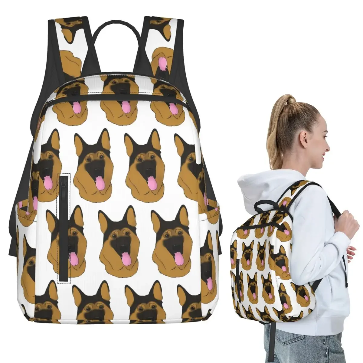 German Shepherd Dog - Black And Tan Backpack Student BookBag Kids School Bag Computer Shoulder Bags Men Women
