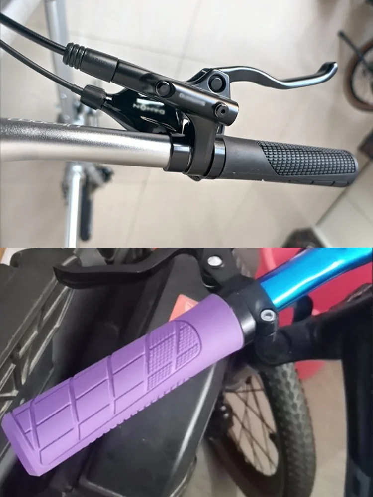 AliExpress NONE Black bike grips handle lock on cuffs Anti Slip Shock Absorber Rubber Bicycle Handlebar Grips Mountain road bike Handlebar cover