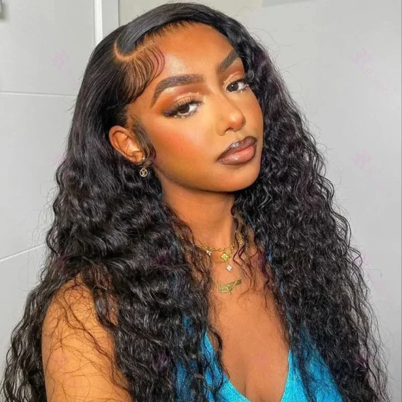 Melodie Curly 250% HD Deep Wave 5X5 Closure Remy Hair Wig 13x6 Lace Front Human Hair Wigs Transparent 13x4 Lace Frontal Wig