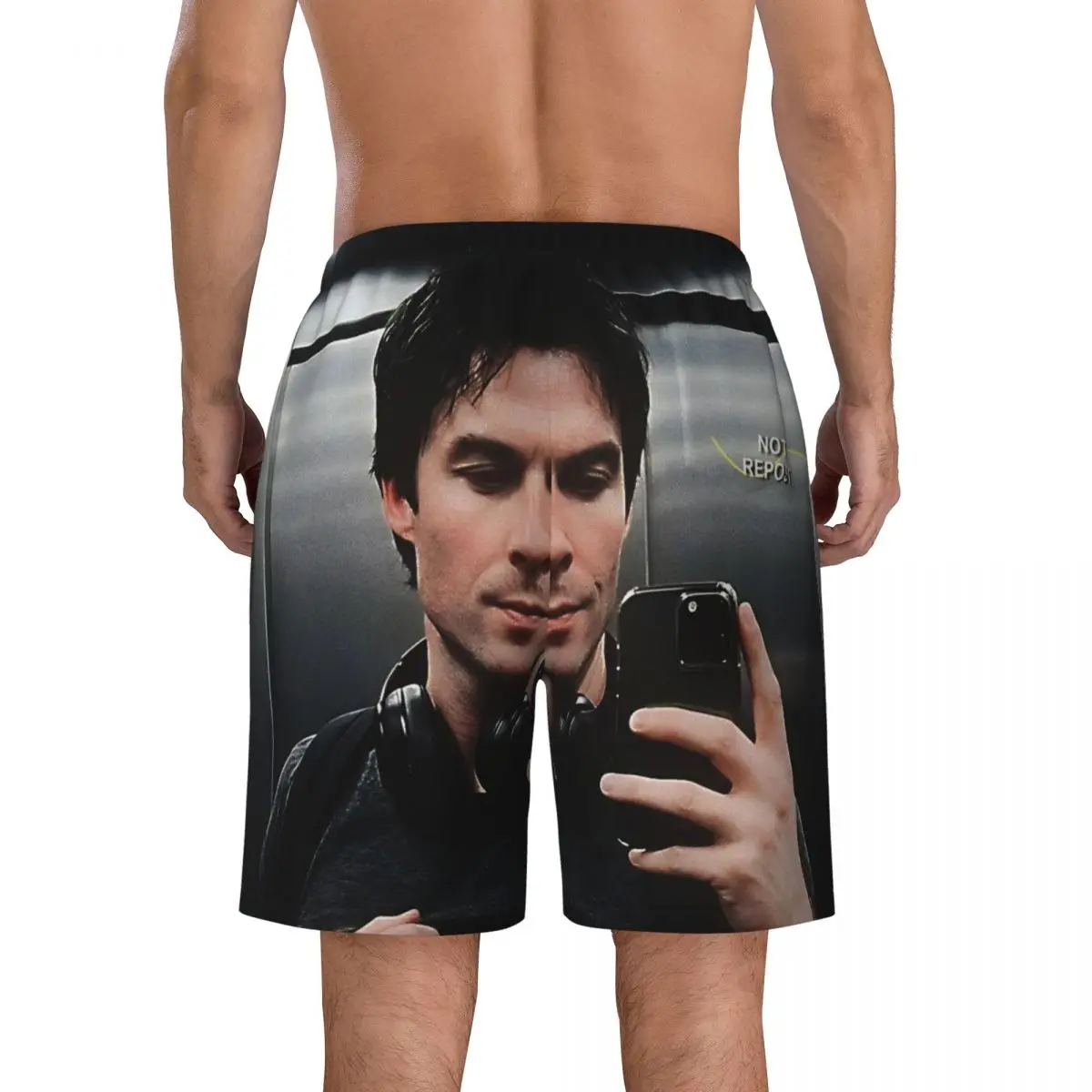 The Vampire Diaries Damon Salvatore TV Series Board Shorts Summer Casual Board Short Pants Men Sportswear Printed Swim Trunks