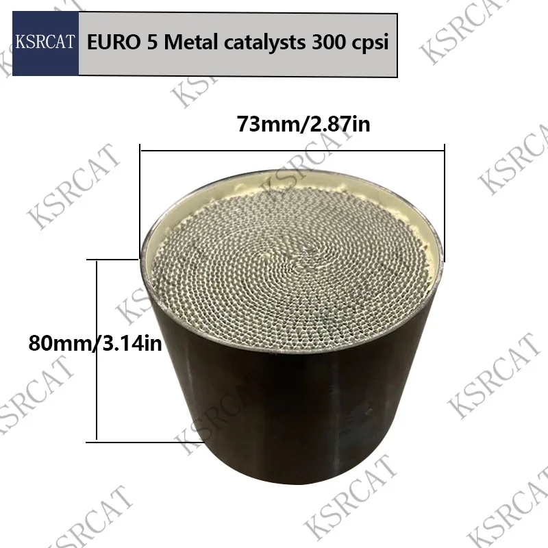 Exhaust Systems Euro 5 Catalytic Converter 73*80MM 300CPSI Metal  Automotive Catalyst High Flow Catalytic Converter