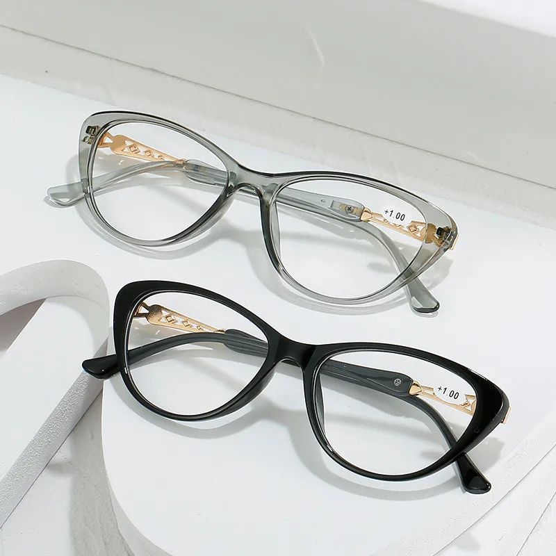 Seemfly +1.0 1.5 2.0 3.0 +4 Cat Eye Reading Glasses Women Fashion Design Resin Presbyopia Eyeglasses Prescription Reader Eyewear