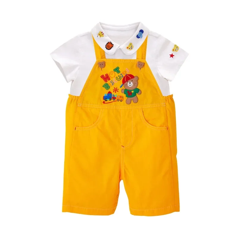 Summer New Boys\' Overalls Girls\' Bear Car Strap Pants Baby Shorts Pantalones Boys Clothes Casual Pant Roupa Infantil Pra Menino