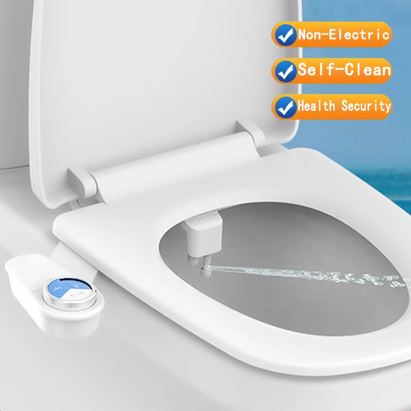 

Новое ультратонкое крепление для сиденья для унитаза для биде с двойной насадкой, биде с регулируемым давлением воды, неэлектрический распылитель для задницы