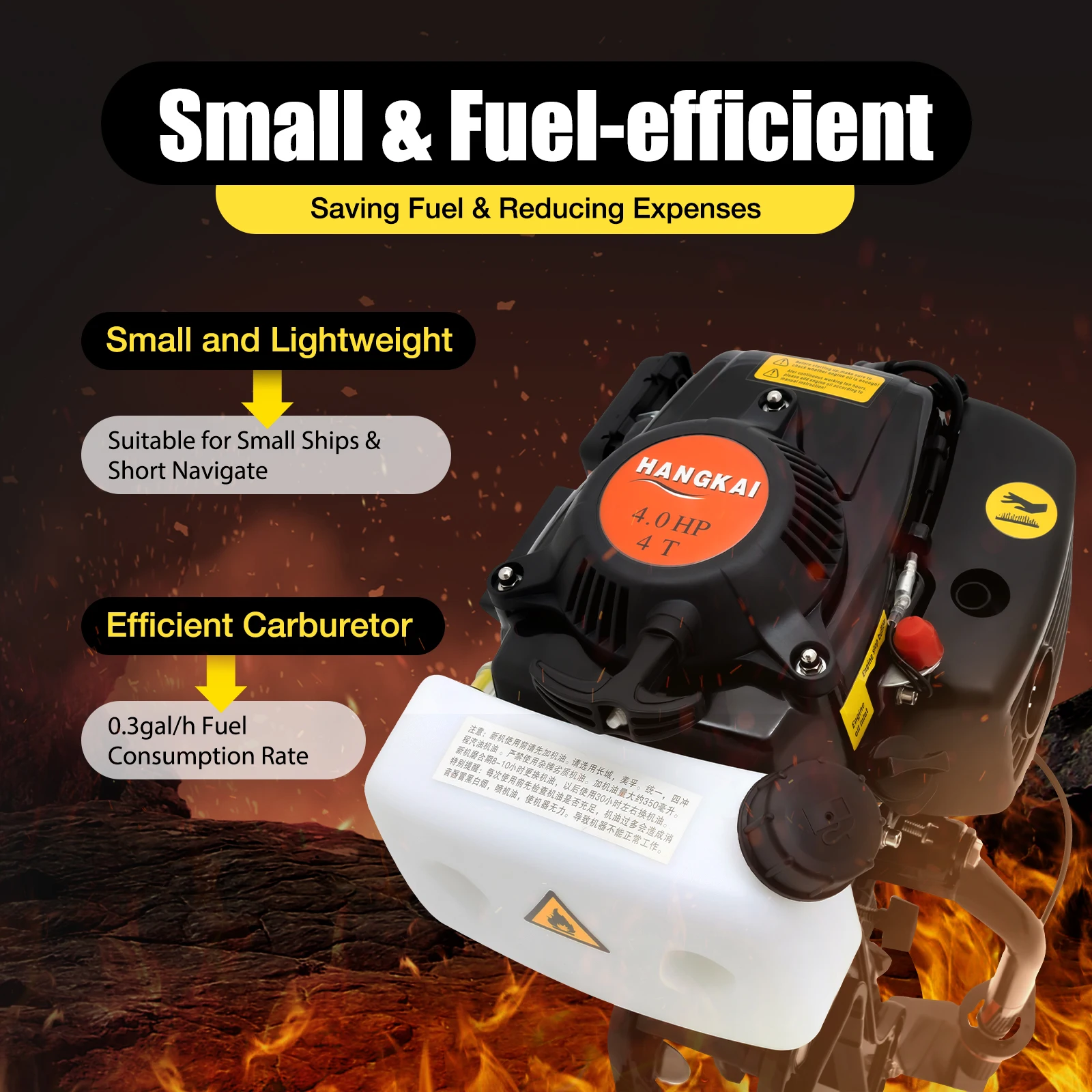 محرك خارجي 4HP لقارب قابل للنفخ 4-السكتة الدماغية 55cc محرك بحري مدمج قوي لعطاء القارب السريع #4