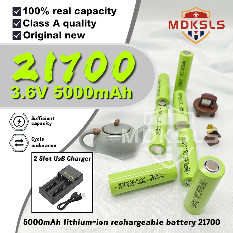 2025New 100% 21700 5000mah 50Ah 40T 3,6 V batería recargable de iones de litio de alta descarga/capacidad PK 30T li-ion de alta potencia de descarga
