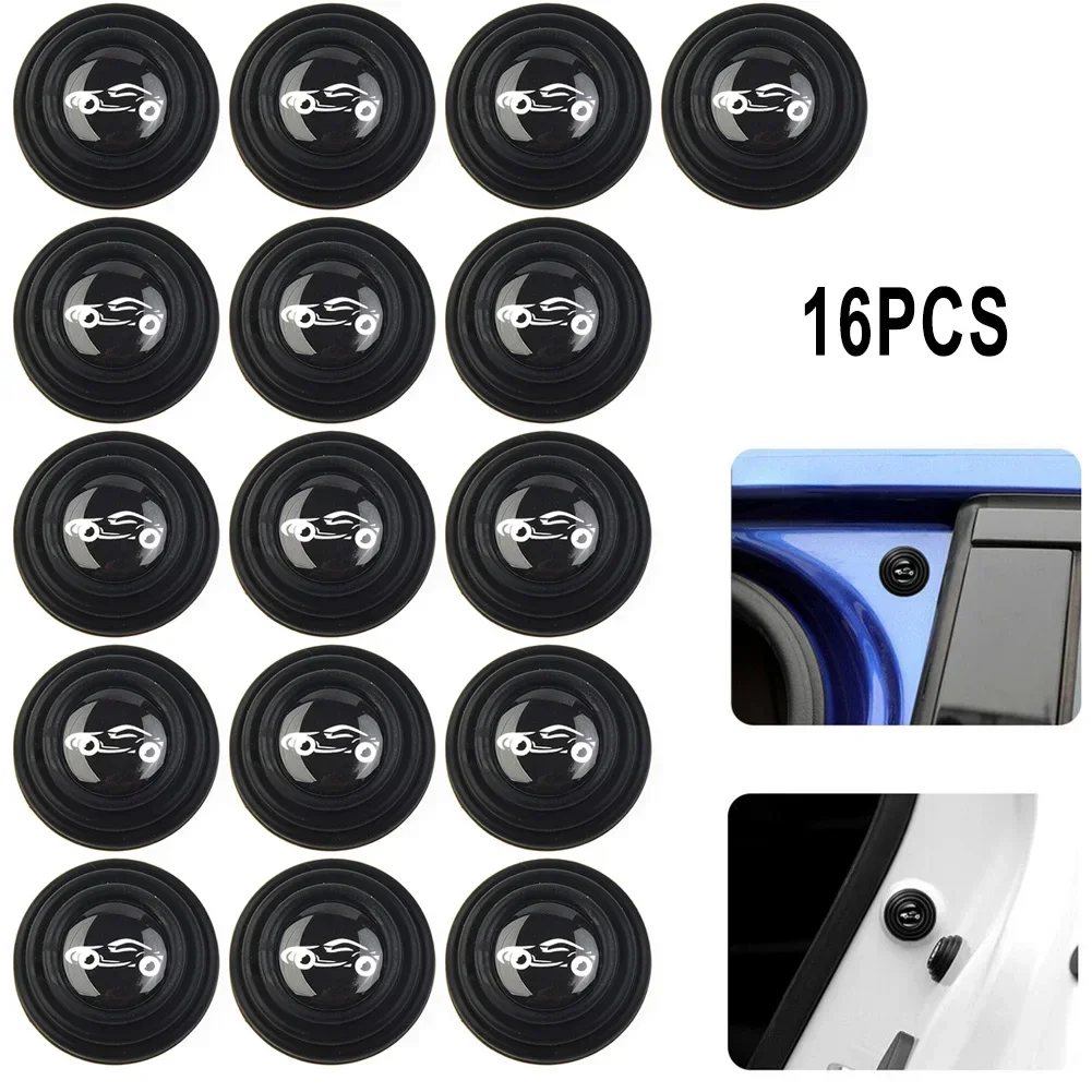 16pcs Car Door Shock-absorbing And Silent Gasket Shock-proof Pads Car Door Protector Stickers Soundproof Crash Pad