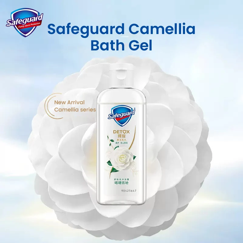 Melindungi tubuh mencuci 95ml Camellia wewangian Gel mandi pembersihan mendalam menyegarkan tekstur portabel perjalanan Gel mandi untuk semua kulit