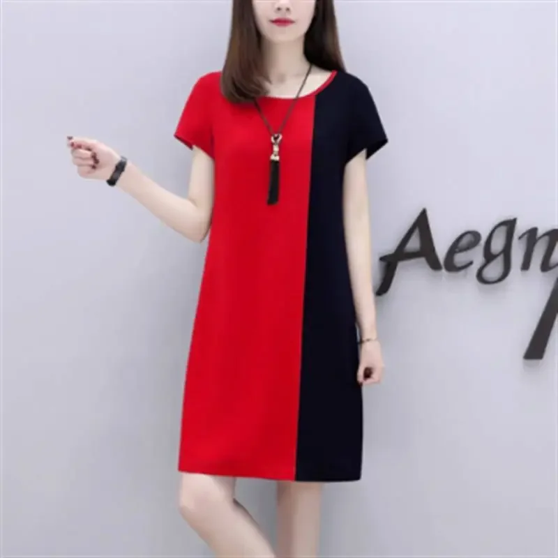 Large Size Dress Summer New Korean Style Loose Casual Dress Woman Dress Vestido De Mujer Femme Robe