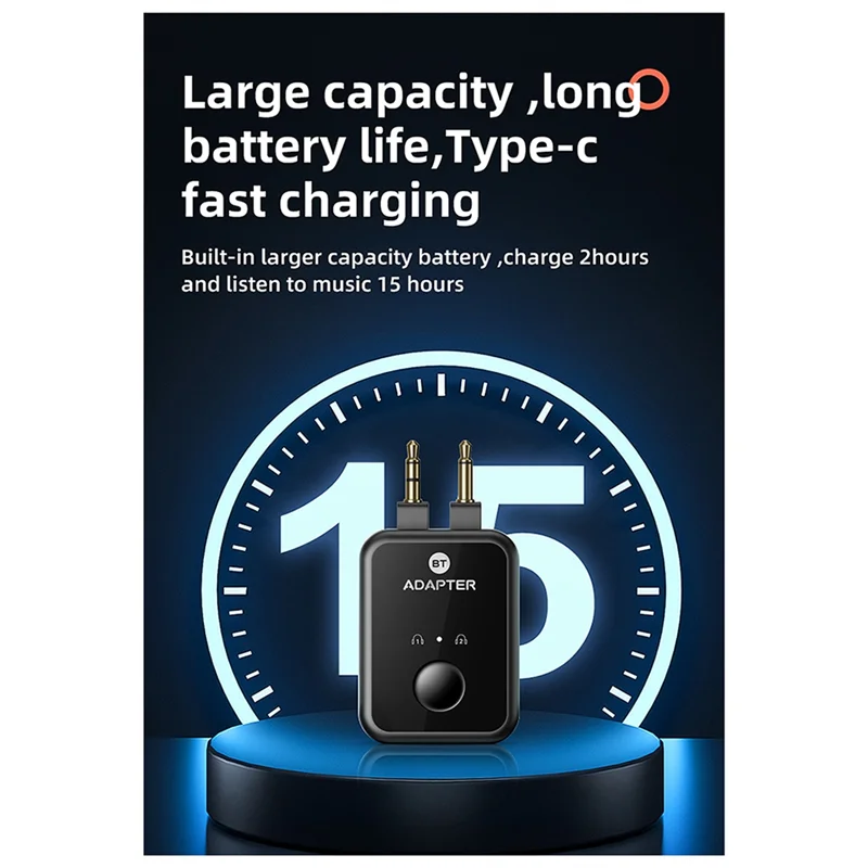 ABMF-New قاذفة بلوتوث اثنين في واحد 5.3 سماعة رأس غير مدمرة قابس الطائرات محول تحويل الصوت 3.5 ملم AUX