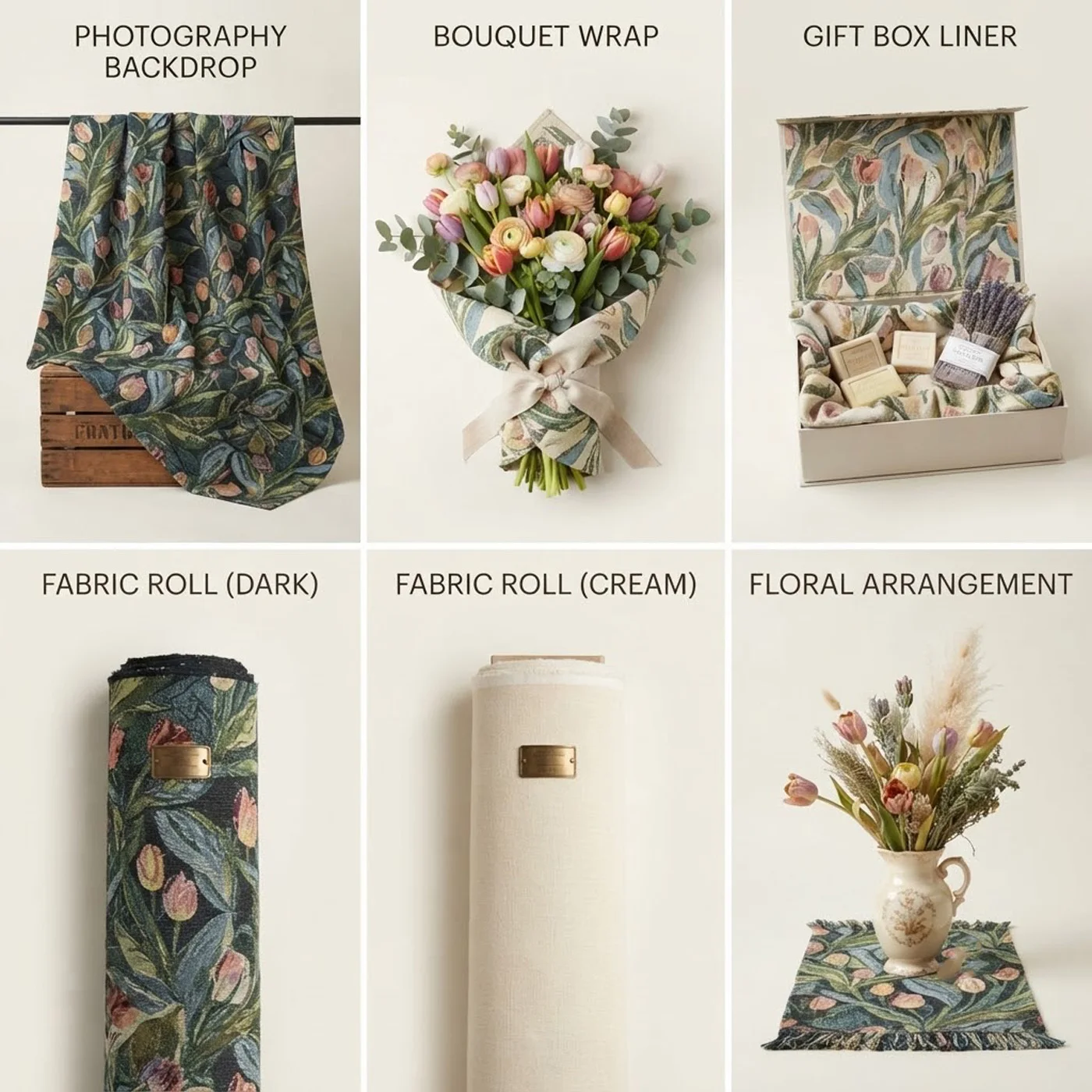 Tulip Floral Jacquard Cotton Polyester Fabric Country Style DIY Material 100x145cm For Fat Quarter Patchwork Sewing
