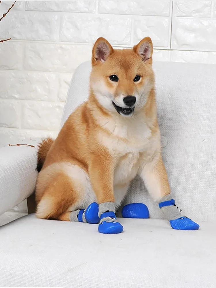 4 pièces/ensemble chaussures pour animaux de compagnie hiver chaud chien chaussettes imperméable anti-dérapant pluie bottes de neige pour petits grands chiens chats chiot Chihuahua chaussures
