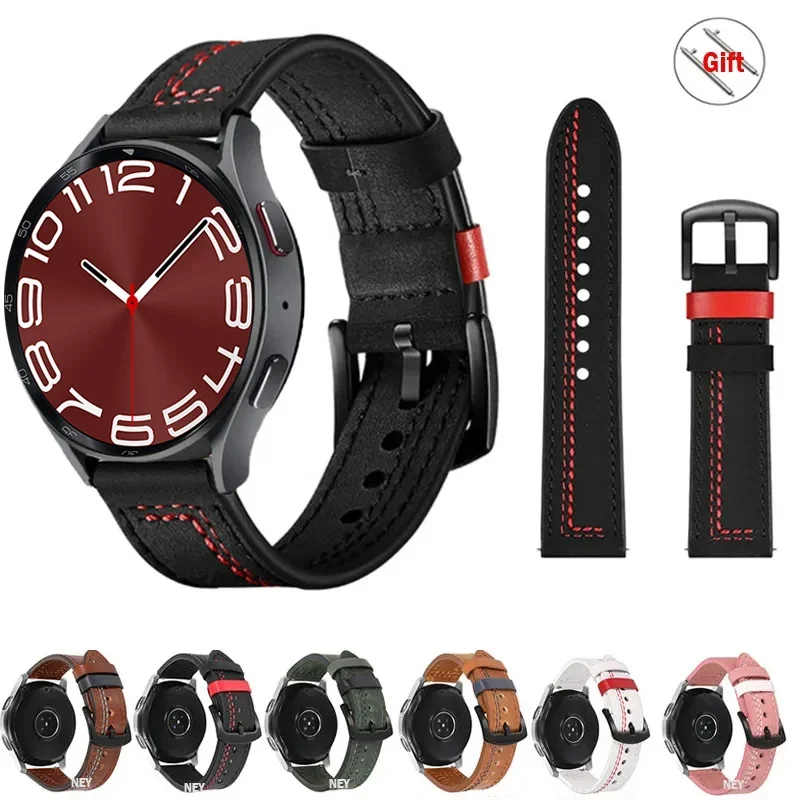 Band for Samsung Galaxy watch 7/4-6 classic/5/pro/Active 2 strap 20-22mm Leather bracelet Huawei Watch GT 4/2e/3/pro watchbands