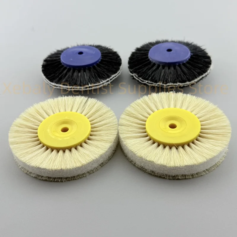 10 pezzi spazzole per levigatura e lucidatura dentale setole bianche nere diametro 80 mm spazzola per lucidatura materiali da laboratorio strumenti per dentisti