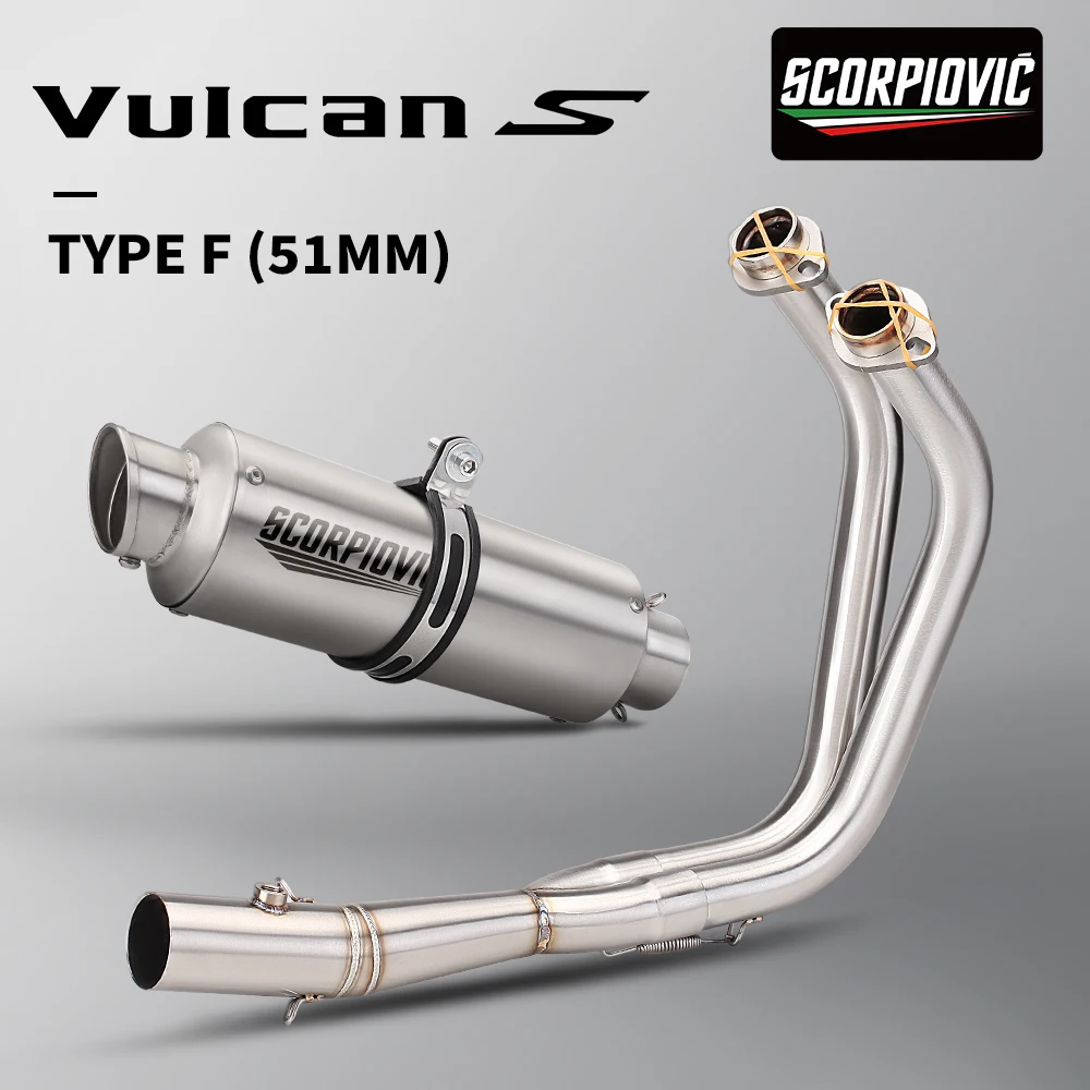 

Подходит для Vulcan S 650 S650 650 VN650 EN650 650S, полная система мотоцикла, 51 мм, надежная выхлопная труба, модифицированные передние трубы