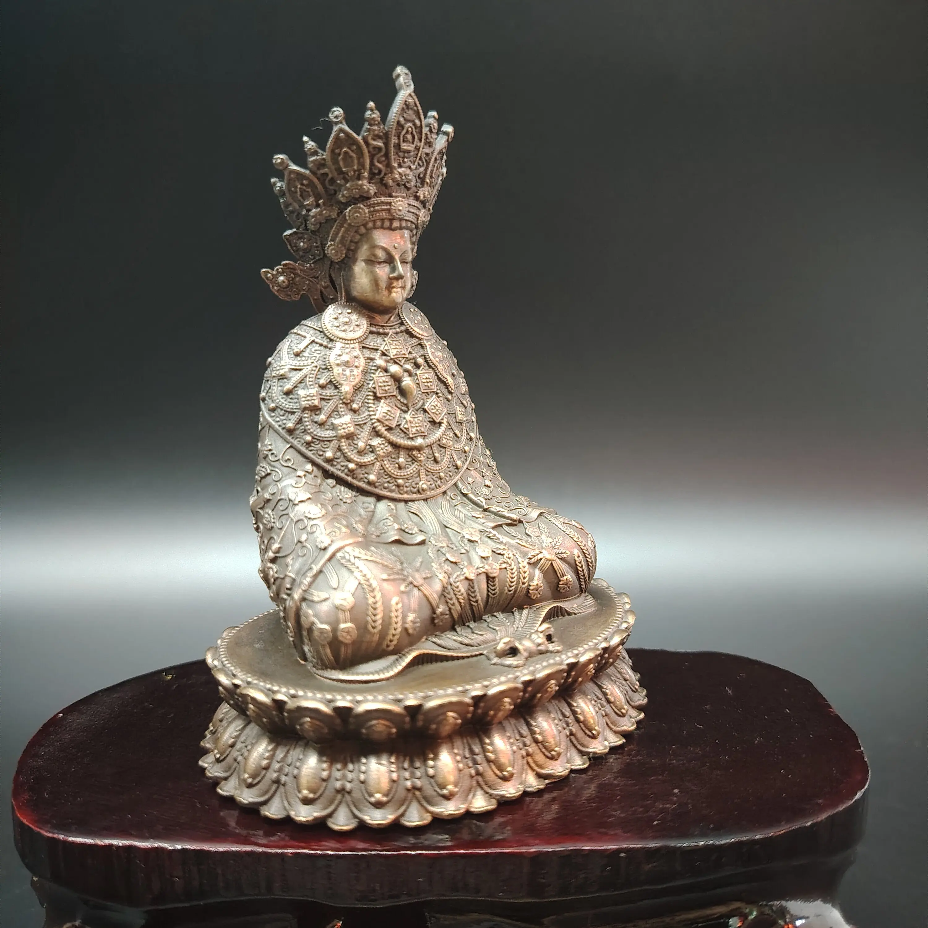 Tibetan Copper Jowo Buddha 12-Year-Old Life-Size Antique Statue 10cm Home Altar Portable Blessing