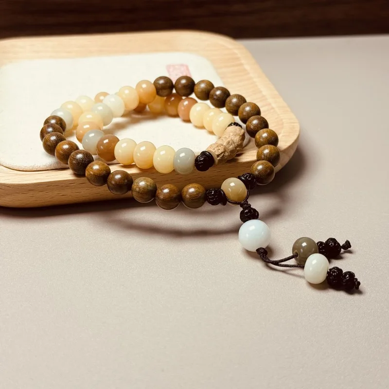 Barbie DIY Chinese-style Double-strand Bodhi Bead Bracelet Vintage Sandalwood Unique Jewelry