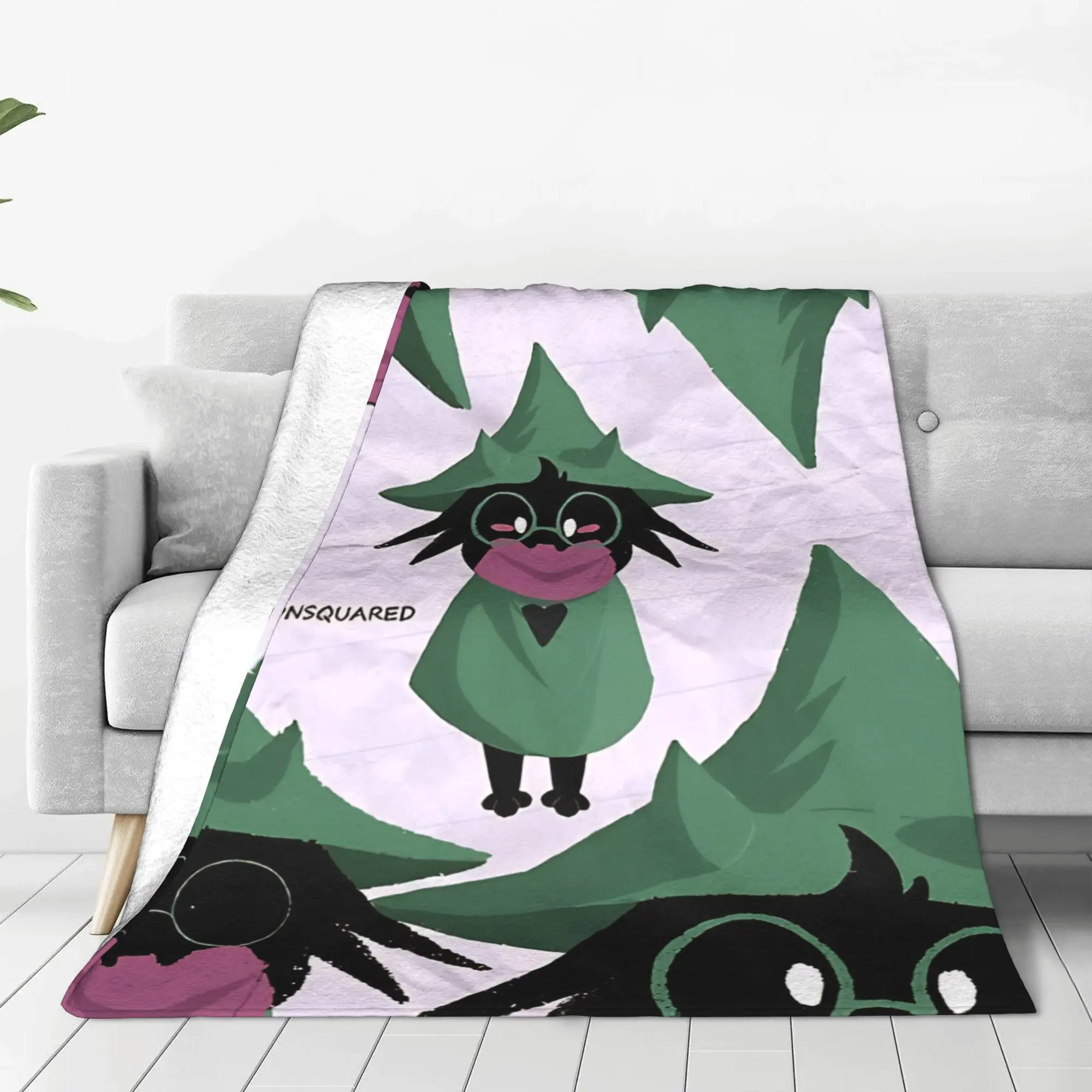 1PC Home Cute Room Decor Retro Magical Creature Graphic  Blanket Throw Blanket Deltarune Novelty Warm Blanket All Season