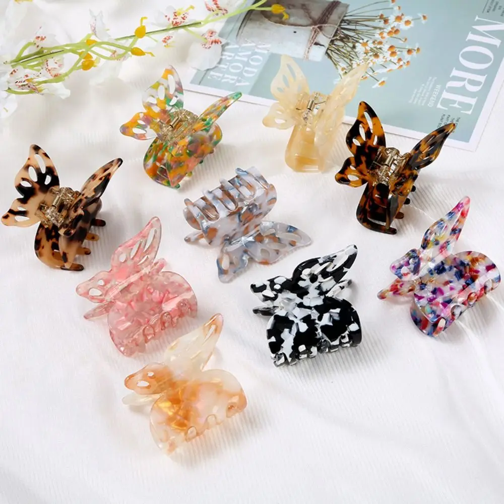 New Colorful Butterfly Hair Claw Clip Acetate Headwear Hairpin Ponytail Hair Accessories Hair Clip For Women