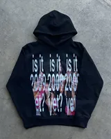 Retro Art Ultra-large Letter Printing Summer Street Round Neck of Hoodie Coats Men's Loose Leisure Sports Warm Couple Sweater
