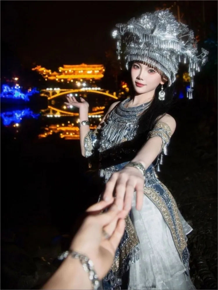 New ethnic travel photography set batik portrait style elegant and stylish dress