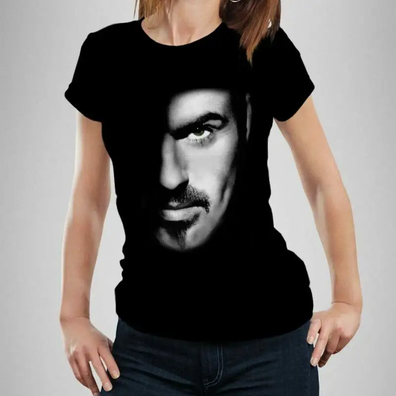 تي شيرت جورج مايكل للسيدات، وجه أقرب، Wham Live Aid LGBTQ