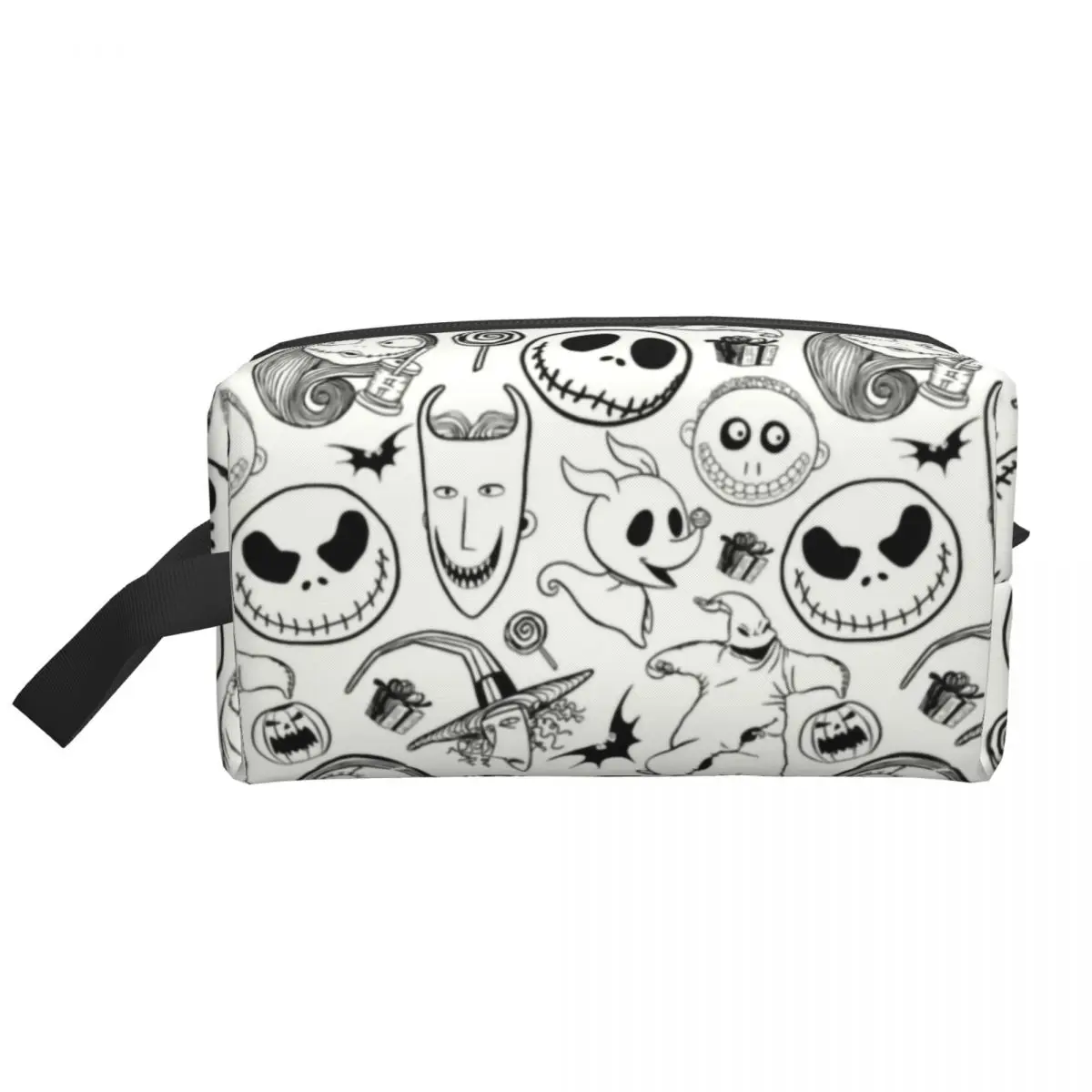 Custom The Nightmare Before Christmas Pattern Toiletry Bag Jack Skellington Cosmetic Makeup Organizer Storage Dopp Kit Box