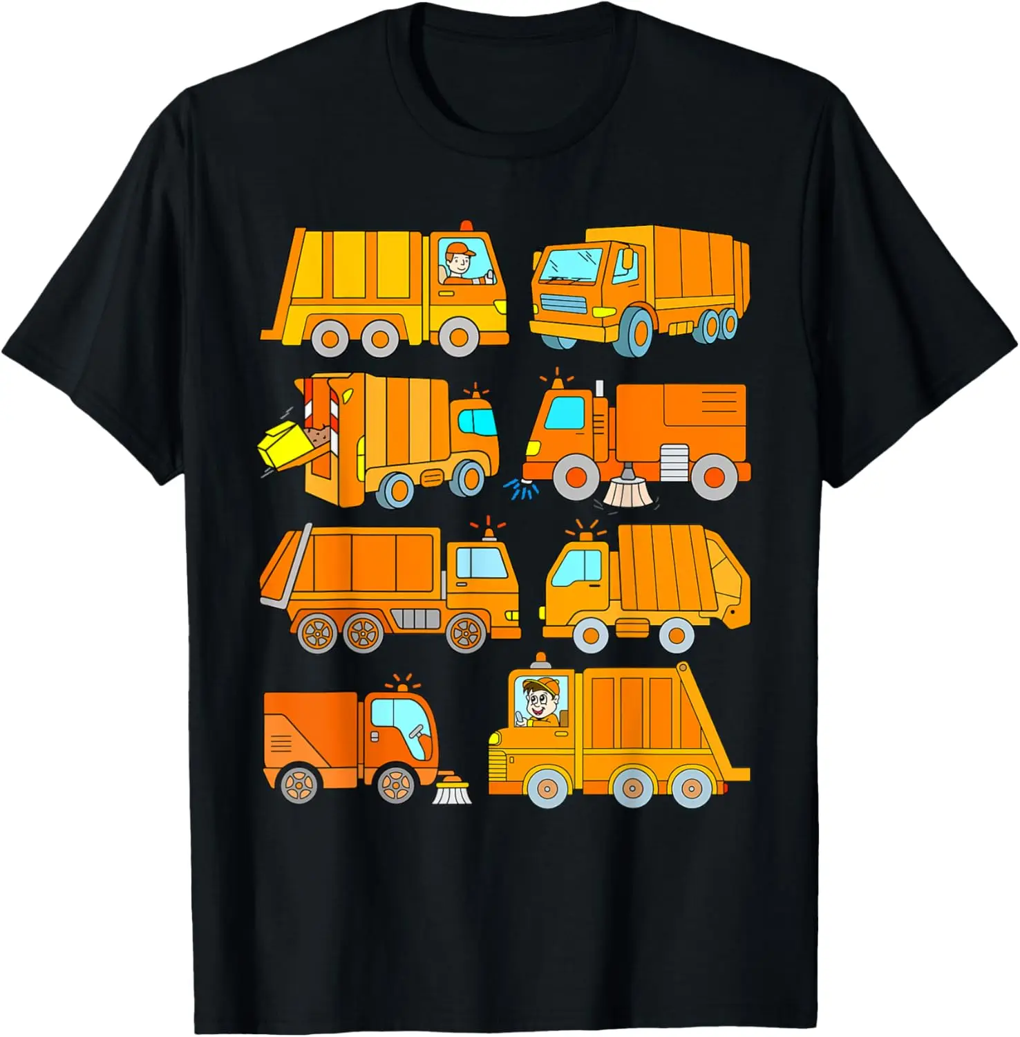 Rubbish Truck Design Sweeper Boys Waste Man Cars T-Shirt