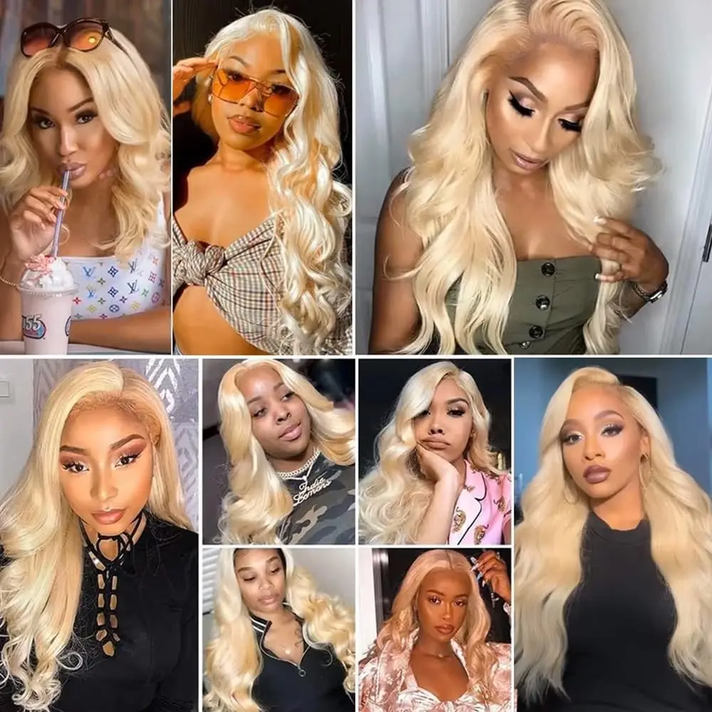 16A 블론드 허니 613 바디 웨이브 번들 인모 30인치 4/5/6 번들 브라질산 미가공 생색 인모 붙임머리